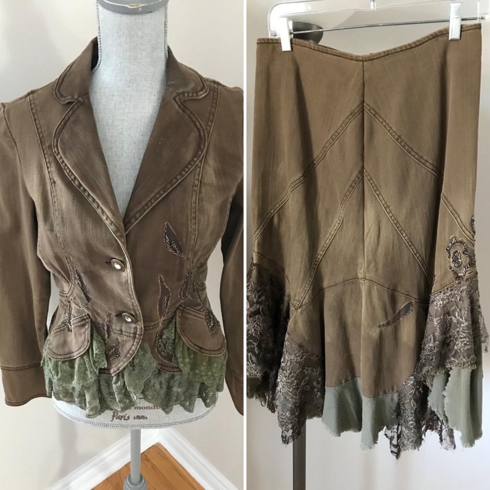 H.I.T Jeans Blazer & Skirt